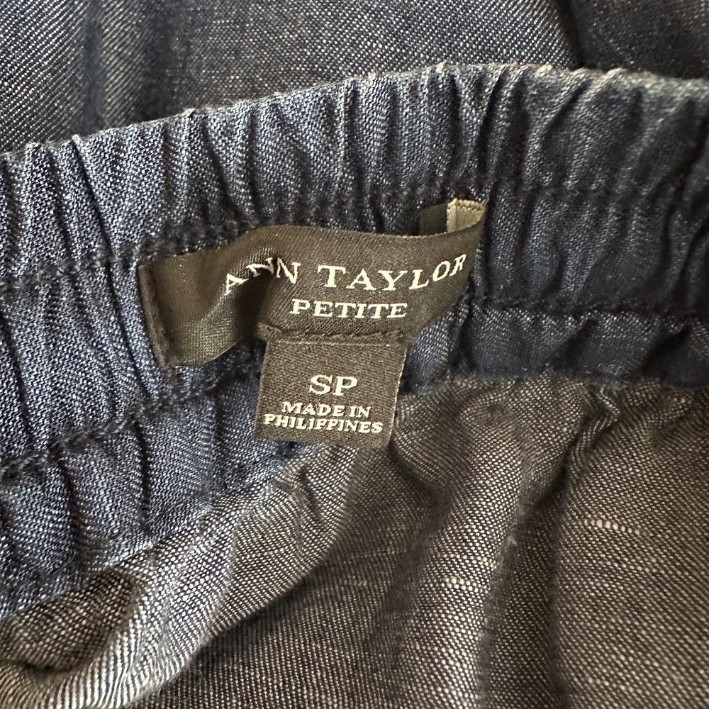 Ann Taylor Petite Chambray Drawstring Skirt - Picture 3 of 8